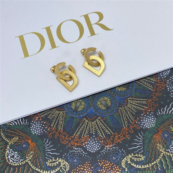 dior frosted letter earrings