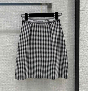 dior houndstooth knitted skirt