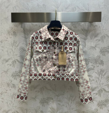 louis vuitton LV new letter retro pattern lapel cropped jacket