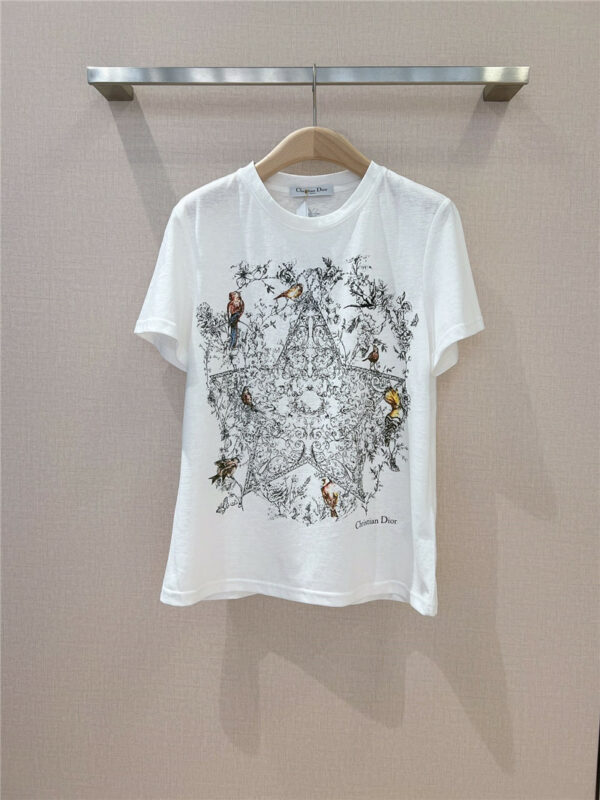 Dior new star flower pattern T-shirt