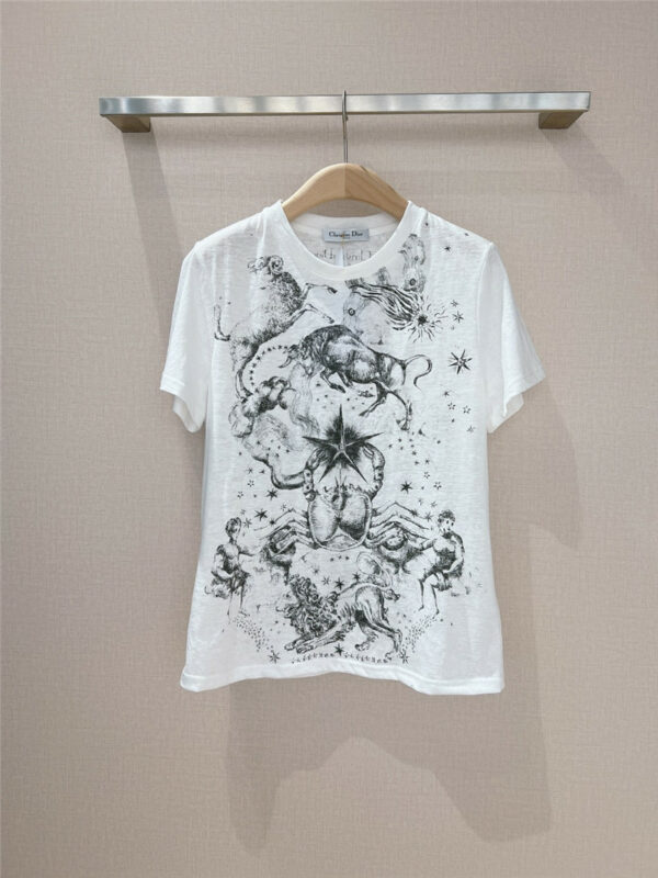 dior constellation printed all-match t-shirt