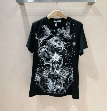 dior constellation printed all-match t-shirt