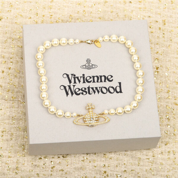 Vivienne Westwood Diamond and Pearl Necklace