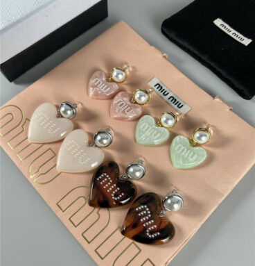 miumiu Acrylic Love Stud Earrings