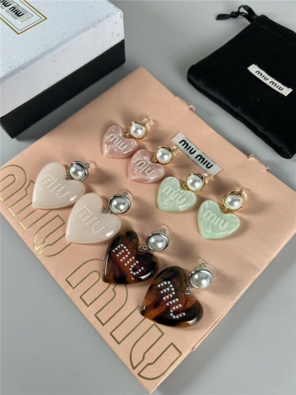 miumiu Acrylic Love Stud Earrings