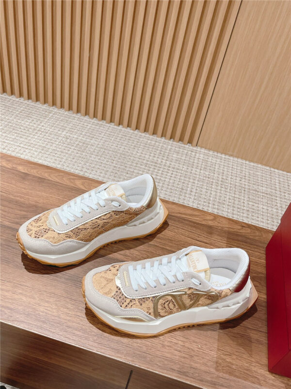 valentino brand new LOGO letter lace sneakers