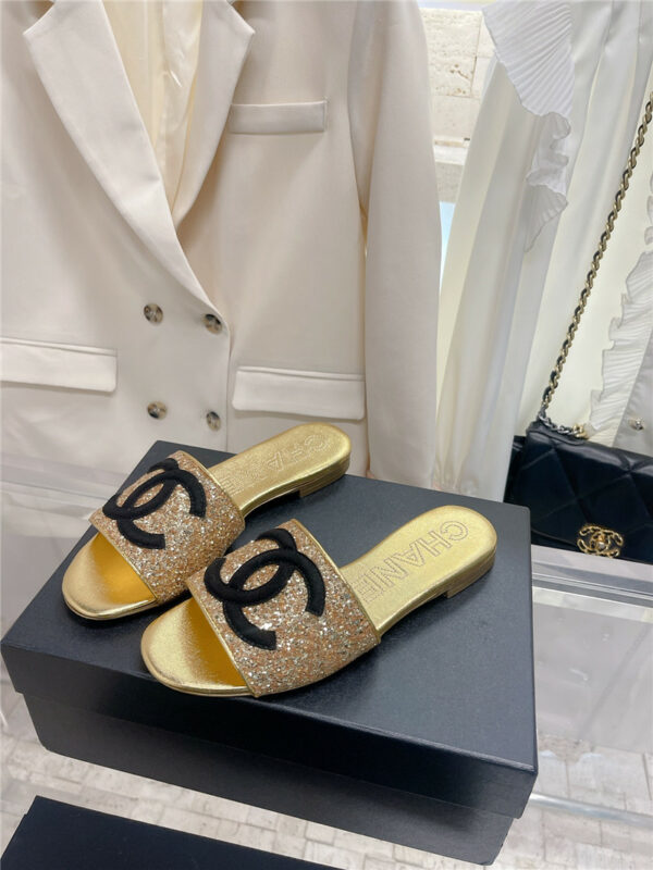 Chanel pure handmade lozenge car line slippers