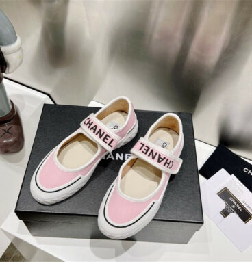 Chanel second-hand Velcro platform canvas shoes