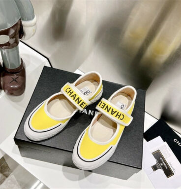 Chanel second-hand Velcro platform canvas shoes