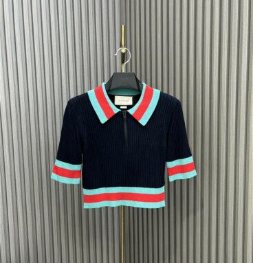 gucci silk wool knitted top