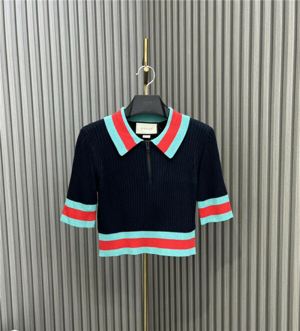 gucci silk wool knitted top
