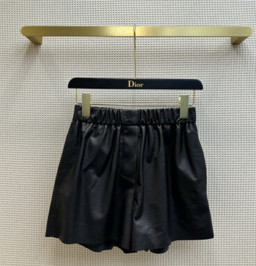 dior bee embroidered elastic waist shorts
