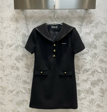 miumiu new sailor collar short-sleeved dress