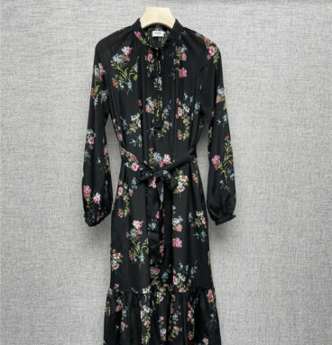 celine floral silk dress