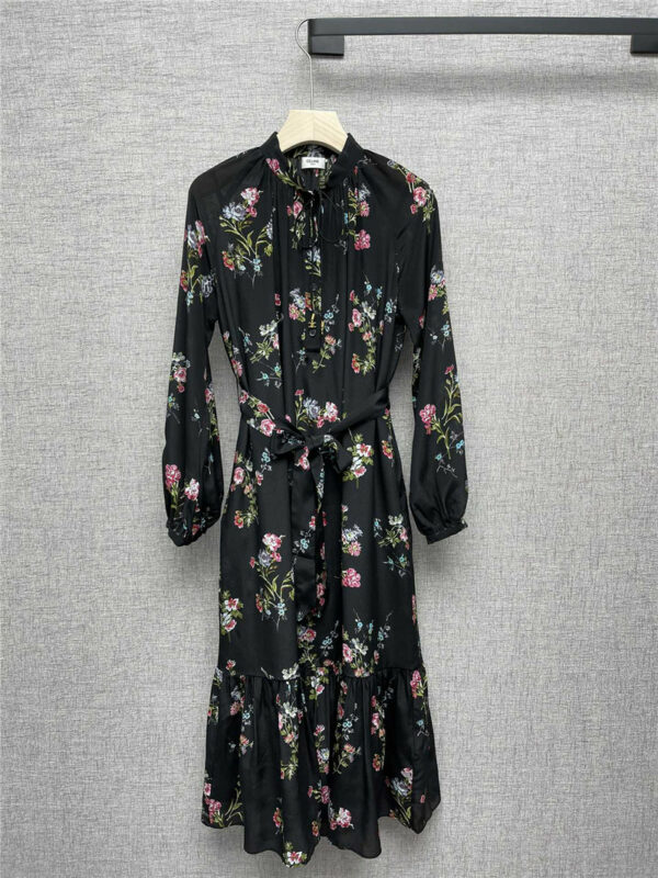 celine floral silk dress