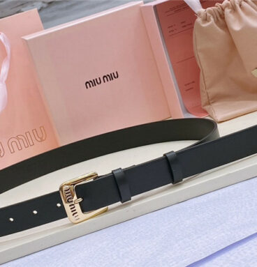 miumiu metal perforated micro-logo leather belt