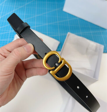 dior width 2.0cm black calfskin belt