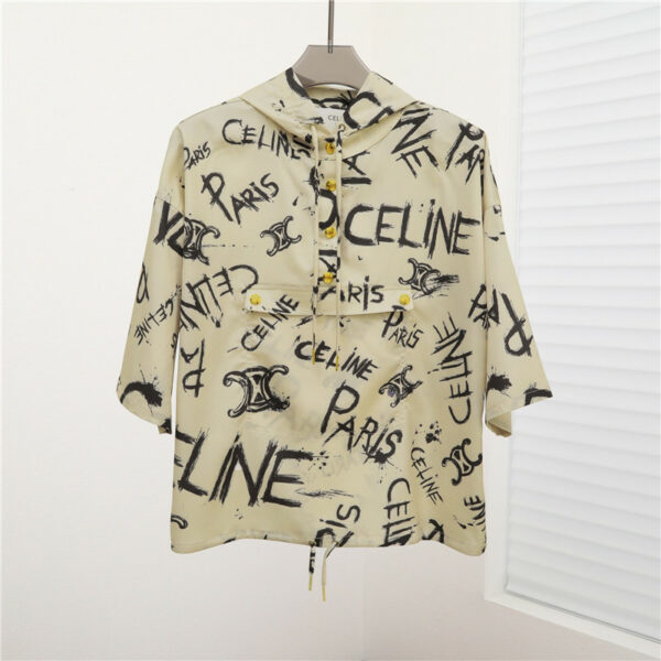 celine full print graffiti letter sweater