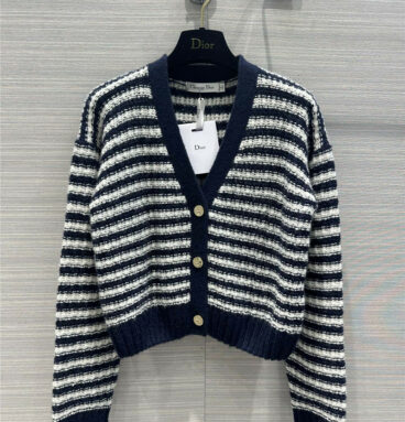 Dior navy blue striped lightweight sweater
