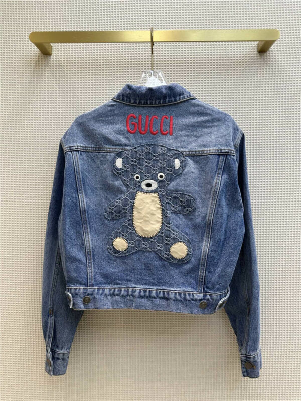 gucci teddy bear series denim jacket