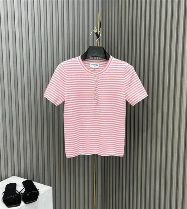 chanel knitted short sleeve top