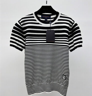 louis vuitton LV striped knitted short sleeves