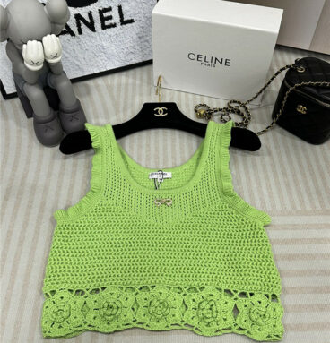 Chanel heavy hand crochet knitted vest