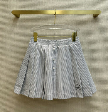 prada striped pleated skirt