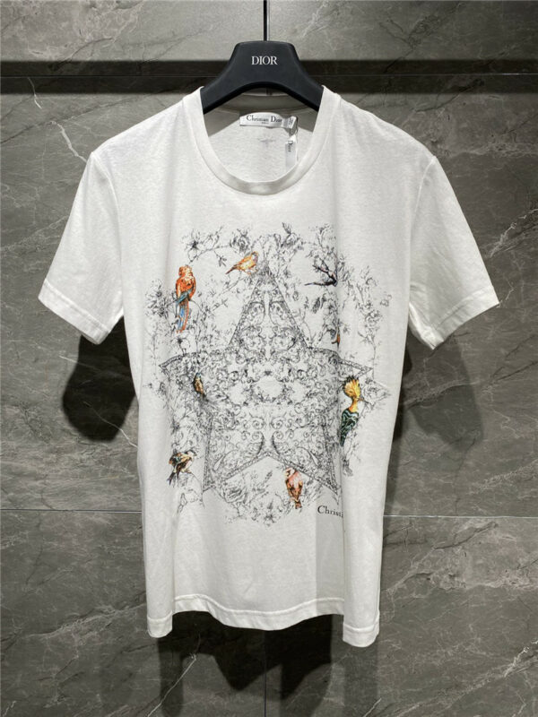 dior star flower bird T-shirt
