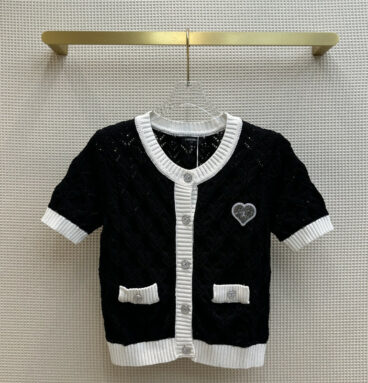 Chanel Heart Badge Knit Top