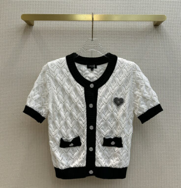 Chanel Heart Badge Knit Top