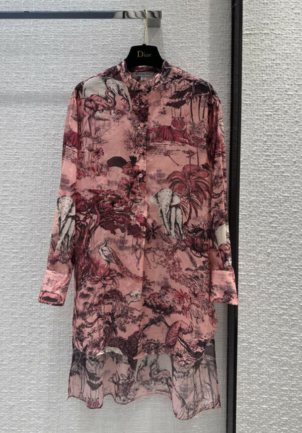 Dior new Voyage Jouy print pattern long-sleeved shirt