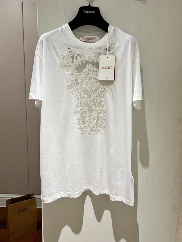 valentino lace short-sleeved t shirt