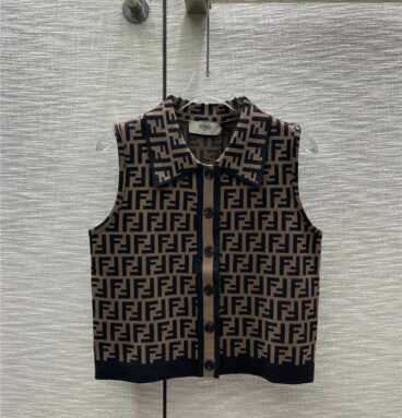 fendi FF lapel knitted vest