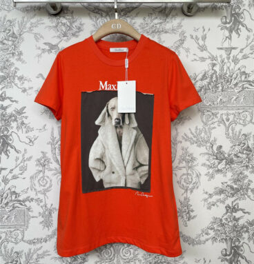 maxmara Weimaraner print t shirt
