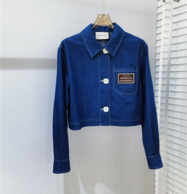 gucci spring and summer new product tencel denim jacket