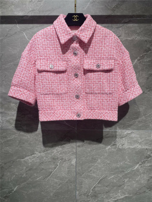 Chanel pink short sleeve jacket