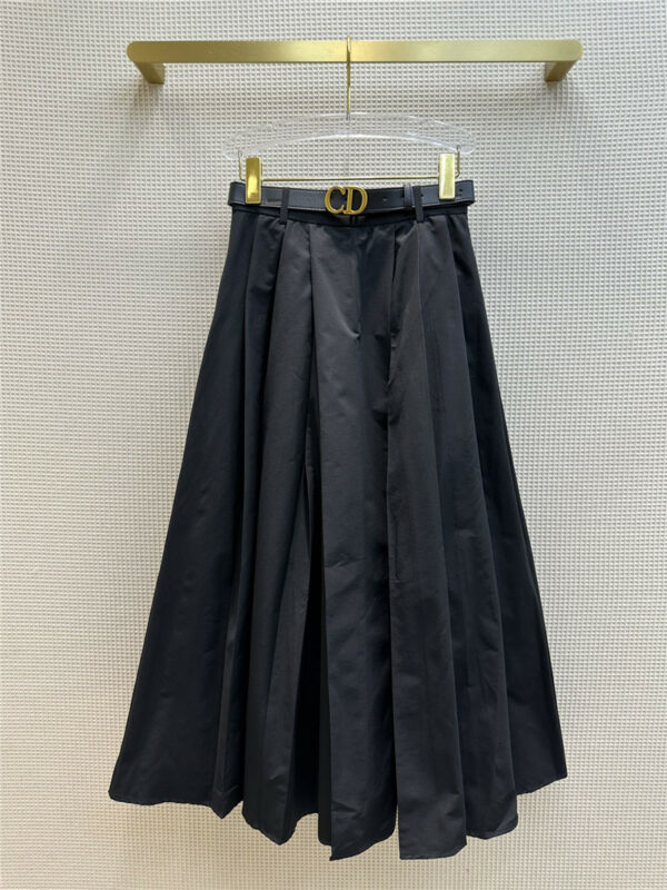 dior letter leather waist skirt