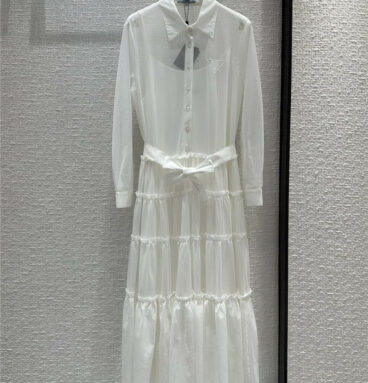 prada white lace tulle dress