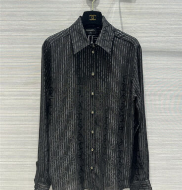 Chanel double C jacquard silk shirt