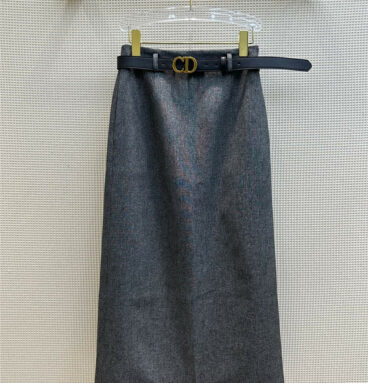 Dior advanced gray letter belt long skirt