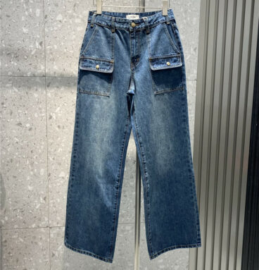 celine new style wide-leg jeans with large pockets
