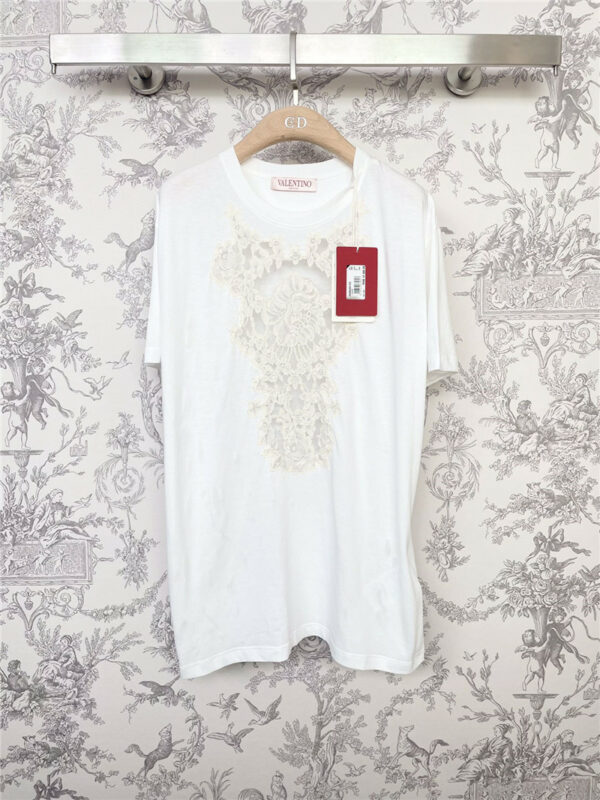 Valentino summer new lace hollow T-shirt