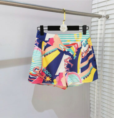 Chanel color tie-dye print series shorts
