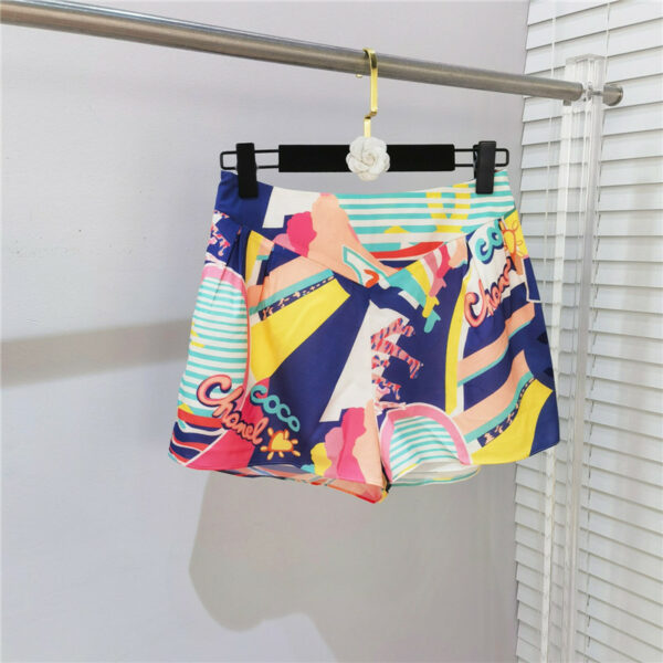 Chanel color tie-dye print series shorts