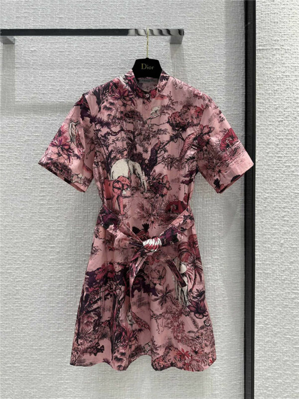 dior Lani pink Voyage Jouy print short-sleeved dress
