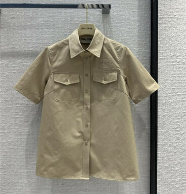 miumiu temperament khaki casual lapel shirt
