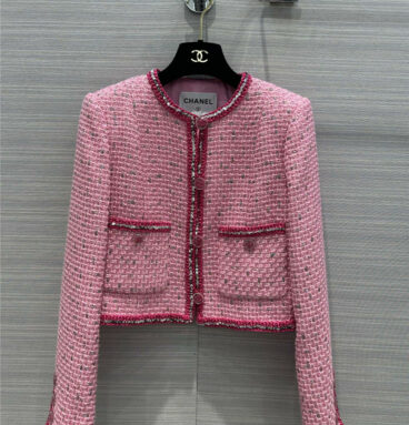 Chanel early spring new short prune pink coat