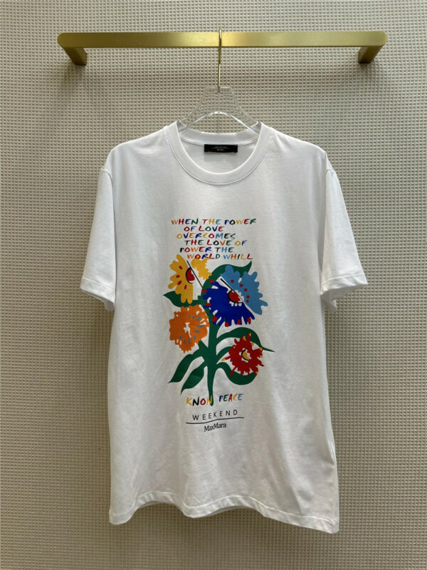 MaxMara printed colorful illustration flower short sleeves