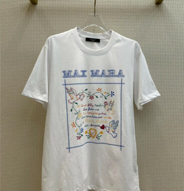 MaxMara printed color illustration bird short-sleeved T-shirt